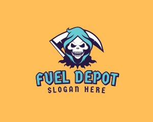 Scythe Skull Avatar logo design