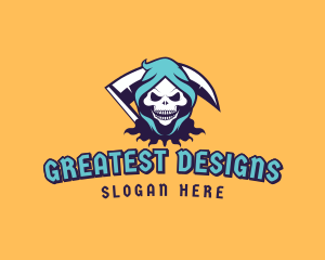 Scythe Skull Avatar logo design