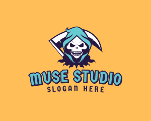 Scythe Skull Avatar logo design