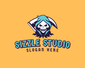 Scythe Skull Avatar logo design