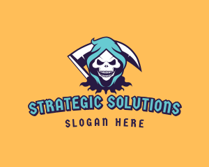 Scythe Skull Avatar logo design