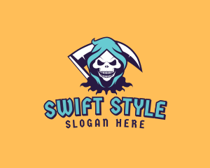 Scythe Skull Avatar logo design