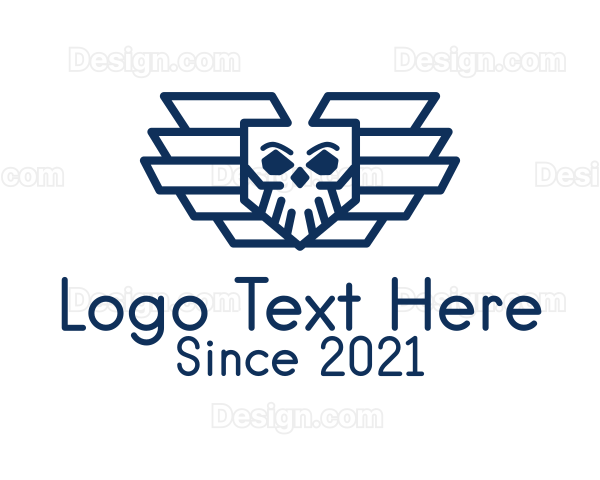 Blue Skull Air Force Logo