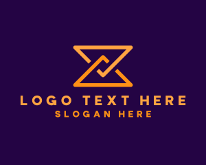 Minimalist Triangle Hourglass logo