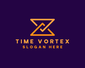 Minimalist Triangle Hourglass logo