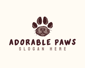 Puppy Pet Paw logo design