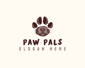 Puppy Pet Paw logo design