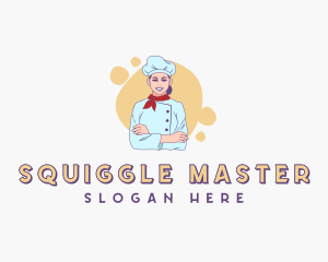 Woman Chef Baker logo design