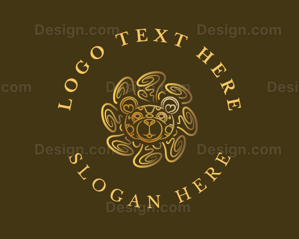 Luxury Bear Flower Logo