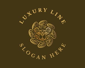 Luxury Bear Flower logo design