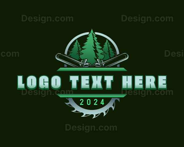 Timber Chainsaw Woodcutter Logo