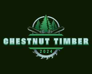 Timber Chainsaw Woodcutter logo design