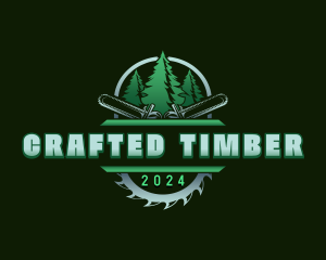 Timber Chainsaw Woodcutter logo design