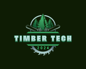 Timber Chainsaw Woodcutter logo design