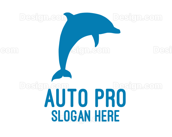 Blue Marine Dolphin Logo