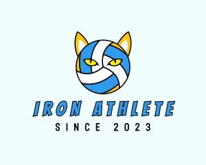 Cat Volleyball Head logo design