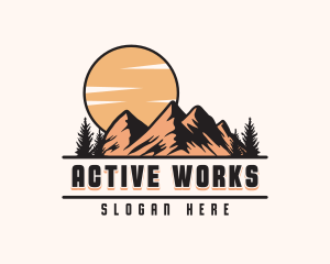 Mountain Peak Hiking logo design