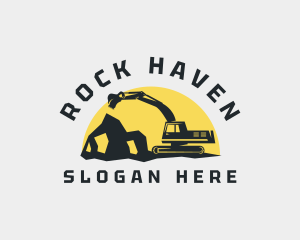 Rock Excavator Machinery logo design