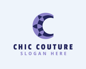 Textile Pattern Letter C Brand logo design