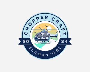 Helicopter Flying Aircraft logo