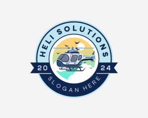 Helicopter Flying Aircraft logo