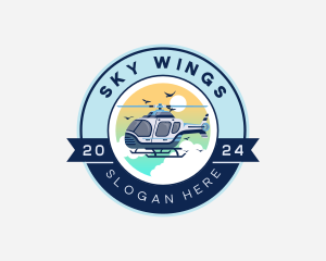 Helicopter Flying Aircraft logo