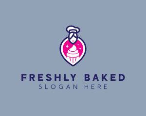 Woman Cupcake Baker logo design