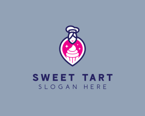 Woman Cupcake Baker logo design