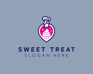 Woman Cupcake Baker logo design