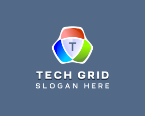 Cyber Tech Shield logo design