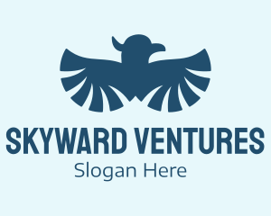 Blue Flying Bird logo design