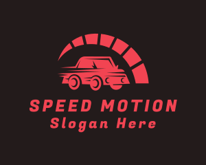 Red Car Speedometer logo design