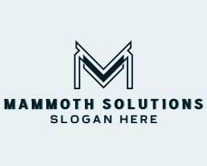 Geometric Builder Contractor Letter M logo design