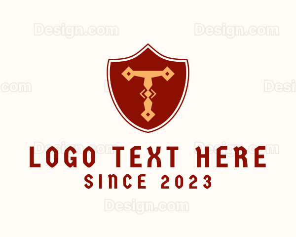 Medieval Shield Letter T Logo