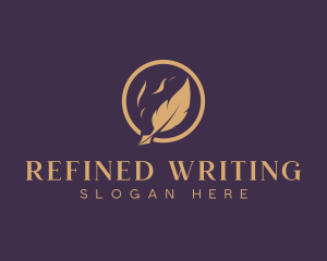 Writing Stationery Quill logo design