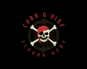 Crossbones Pirate Skull logo design