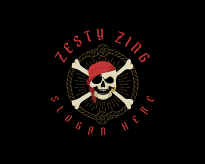 Crossbones Pirate Skull logo design