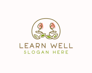 Leaf Wellness Spa Candle logo design