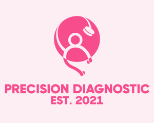 Pink Medical Stethoscope  logo design