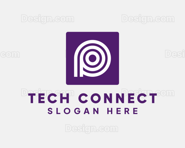 Purple Round Letter P Logo