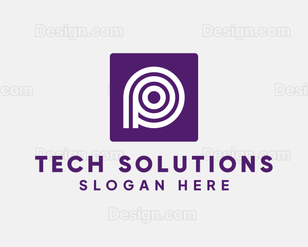 Purple Round Letter P Logo