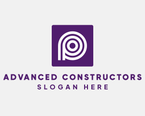 Purple Round Letter P logo design