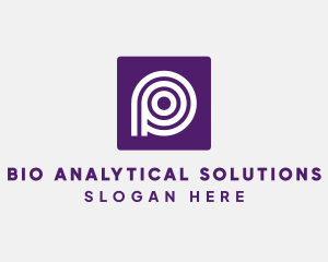 Purple Round Letter P logo design