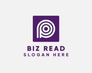 Purple Round Letter P logo design