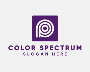 Purple Round Letter P logo design