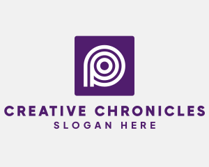 Purple Round Letter P logo design