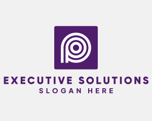 Purple Round Letter P logo design