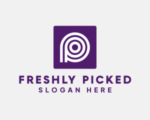 Purple Round Letter P logo design