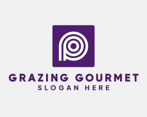 Purple Round Letter P logo design