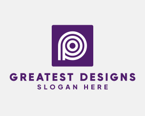 Purple Round Letter P logo design